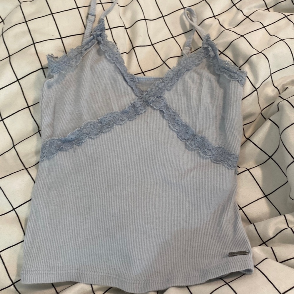 Hollister light blue laced cami